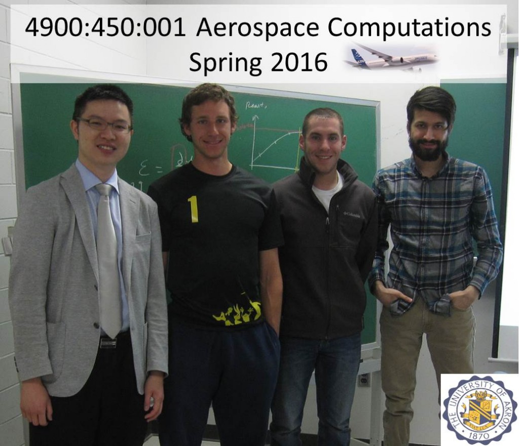 Aerospace Computations Spring 2016 class photo